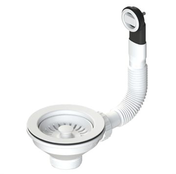 SKANITEK Afløbssæt UX med rundt overløb - Hvid